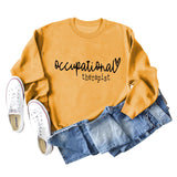 Ergotherapeutin Rundhals Brief Herz Pullover Lose Langarm Weibliche