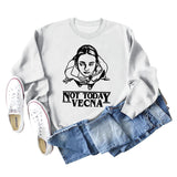 Not Today – Lockerer, langärmliger Pullover mit Vecna-Buchstaben-Aufdruck