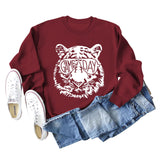 GAME DAY Tiger Letter Loose Bottom Lange Ärmel Übergröße Sweatshirt Damen