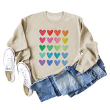 Pull ample à col rond imprimé Love pour femmes, grandes manches longues