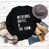 WEEK-END CAFÉ Col Rond Pull Ample à Manches Longues Femme