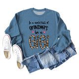 In A World Full Fashion Letter Love Leopard Print Round Neck Long Sleeve Sweater Women
