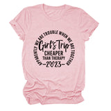 T-shirt ample à manches courtes et col rond pour filles, ratio de voyage, lettre