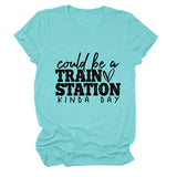 Summer Court Be a Train T-shirt à manches courtes et col rond pour femme