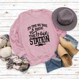ITS TIME WE TAKE Letters Autumn and Winter Round Neck Fashion Tops Long-sleeved Sweater Women