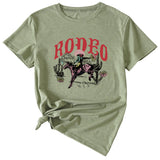 Freizeithemd mit Rodeo-Fun-Muster und Rundhalsausschnitt, kurzärmelig
