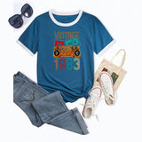 Vintage 1983 Lustiges Muster Damen Kurzarm Bluse T-Shirt