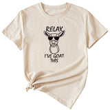 Sable Large T-Shirt Femme RELAX I'VE GOAT Manches Courtes