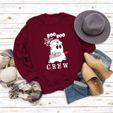BOO BOO CREW Lettre Lâche Automne/Hiver Bas Manches Longues Pull Femme