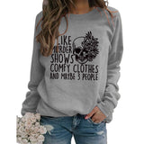 J'aime les spectacles de meurtre col rond hauts sweat-shirt ample imprimé