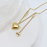 Simple and Versatile Personalised Love Chain Tassel Necklace In Titanium Steel