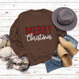 Sweat-shirt à manches longues pour femmes, joyeux noël, mode lettre automne hiver