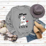 BOO BOO CREW Lettre Lâche Automne/Hiver Bas Manches Longues Pull Femme