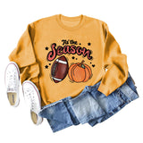 Tis' The Season – pull à manches longues et col rond pour femme, ample, avec lettres de citrouille, Halloween