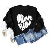 DUMP HIM Letters Loose Bottomed Long Sleeved Sweater Women