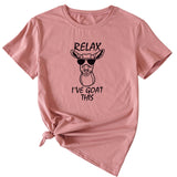 Sable Large T-Shirt Femme RELAX I'VE GOAT Manches Courtes