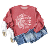 Meine Lieblings-Menschen rufen Sunflower Letter Love Rundhals Langarm Pullover