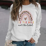 VOIR LA LETTRE ABLE NOT IMPRIMÉ LÉOPARD LOVE CREWNECK SWEAT-SHIRT À MANCHES LONGUES FEMME