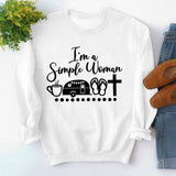Round Neck Tops Long Sleeve Im A Simple Print Loose Sweatshirt