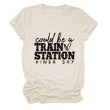 Summer Court Be a Train T-shirt à manches courtes et col rond pour femme