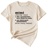 Damen-Hemd mit englischem Buchstaben „Mimi“, lässig, Rundhalsausschnitt, lockeres Kurzarmhemd