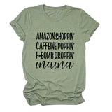 Amazon Shoppin Crewneck Letter Short Sleeve Casual T-shirt Woman T-Shirt