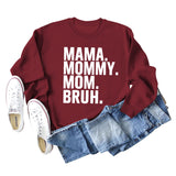 MAMA MOMMY MOM Fashion Letter New Long Sleeve Round Neck Sweater
