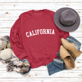 CALIFORNIA Letter Autumn and Winter Wide Size Long Sleeve Round Neck Casual Dress Girl