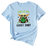 C'est ma chemise porte-bonheur, motif amusant, col rond, manches courtes, femme