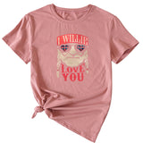 Chemise décontractée à manches courtes et col rond pour femme, impression graphique amusante