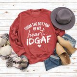Von unten Buchstaben Rundhals Damen Tops Langärmeliges Bedrucktes Loses Sweatshirt