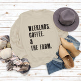 WEEK-END CAFÉ Col Rond Pull Ample à Manches Longues Femme