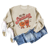 Tis The Reason Letter Rundhals-Pullover für Damen, lockerer, langärmeliger Übergröße