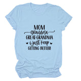 MOM GRANDMA GREAt FASHION LEttER CREWNECK SHORt SLEEVE T-SHIRt WOMENT-Shirt