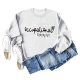 Ergotherapeutin Rundhals Brief Herz Pullover Lose Langarm Weibliche