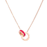 Schlüsselbeinkette im Sweetheart-Stil für Damen, modisch mit Zirkonia, römischen Ziffern, Doppelring