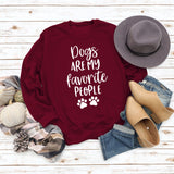 Dog Is My Favorite Person with Loose Letters Long Sleeve Sweatshirt Woman