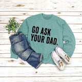 Rundhals-Oberteile mit Buchstaben, langärmelig, GO ASK-Aufdruck, lockeres Sweatshirt