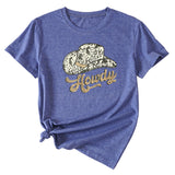 T-shirt à manches courtes et col rond Howdy Funny Graphic