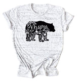 Hauts pour femmes Mama Bear T-shirt décontracté à manches courtes avec lettre pour femme