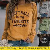SOFTBALL est mon pull simple à col rond et manches longues, pull ample
