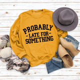 Rundhals-Sweatshirt mit Buchstaben für Damen, langärmelig, wahrscheinlich mit Aufdruck, lockeres Sweatshirt