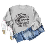 Meine Lieblings-Menschen rufen Sunflower Letter Love Rundhals Langarm Pullover