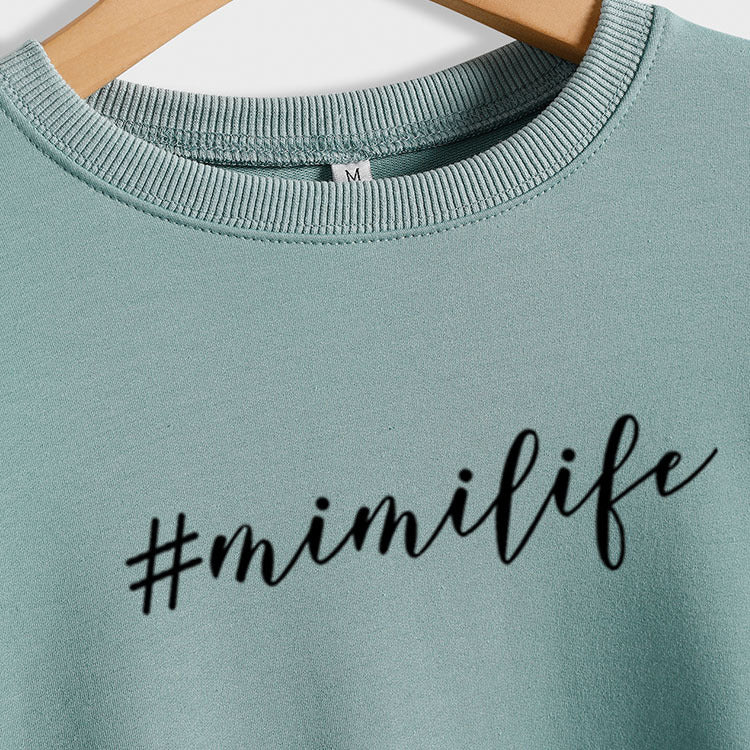 T-shirt col rond manches longues MIMILIFE mode imprimé sweat grande taille