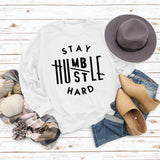 STAY HUMBST LE HARD Letters Loose Long-sleeved Large Size Sweater Women