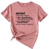 Damen-Hemd mit englischem Buchstaben „Mimi“, lässig, Rundhalsausschnitt, lockeres Kurzarmhemd