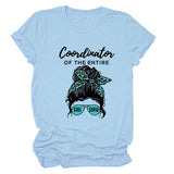 Koordinator des gesamten stilvollen Kurzarm-T-Shirts mit Rundhalsausschnitt