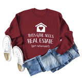 THIS GIRL SELLS Fashion Letters Loose Bottoming Love Sweater Long Sleeve Women