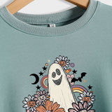 Lockeres, übergroßes, bedrucktes Langarm-Sweatshirt für Damen