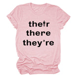 T-shirt ample à manches courtes, avec lettres imprimées, à la mode